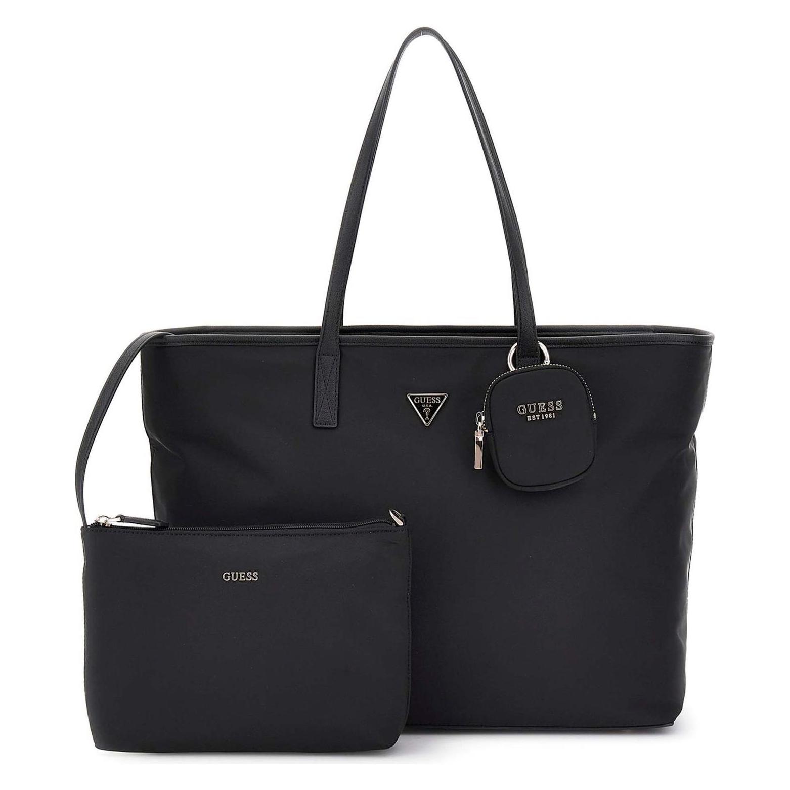 Guess, Tasche, Eco Gemma Large Tech Tote Bag, Schwarz