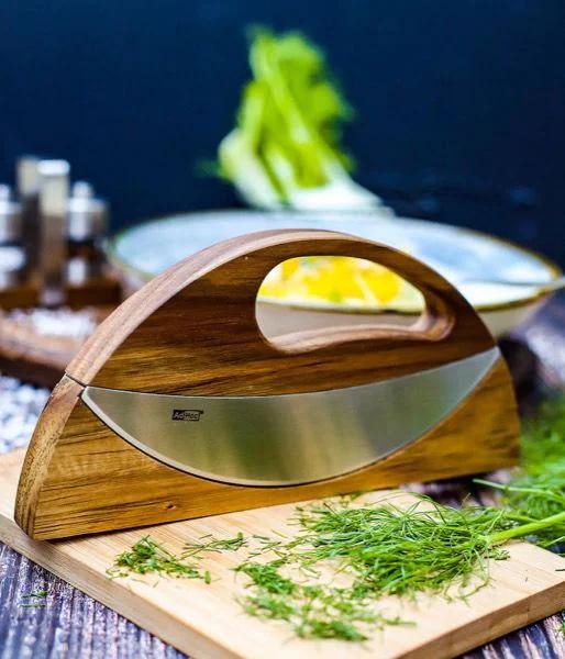 Produktbild AdHoc Doppel-Wiegemesser WAVE braun (22 cm)