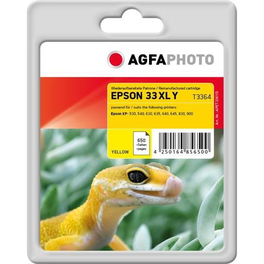 AGFAPHOTO, Druckerpatrone, APET336YD passend für Epson Xp530 Tinte gelb Kompatibel zu C13T33644012 33XL 650 Seiten 13 (Y...