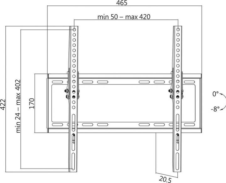 Image du produit LogiLink Support mural pour TV (Mur, 55", 35 kg)