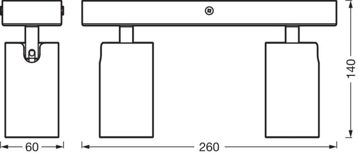 Actual product image Ledvance LED SPOT OCTAGON BLACK 2x3.4W 927 DIM (460 lm, GU10)