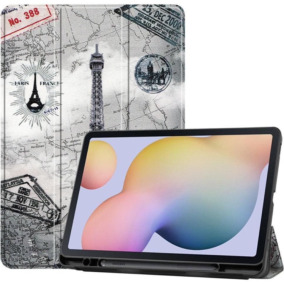 Thumbnail - Cover-Discount Galaxy Tab S7 (11.0) - Tri-fold Smart Case Paris (Galaxy Tab S7 11.0 (2020)), Tablet Hülle, Mehrfarbig, S...