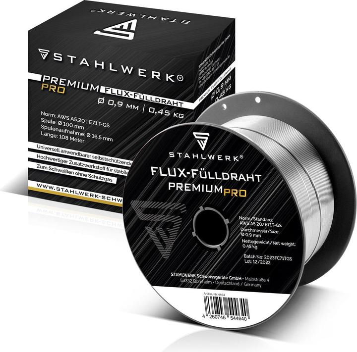 Produktbild Stahlwerk Schweissdraht MIG MAG Premium Fülldraht 3er Set E71T-GS Ø0,9mm 0,45kg