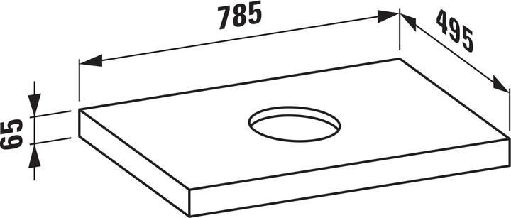 Immagine prodotto Laufen Piastra per lavabo Lani, unapertura al centro, 785x495x65 mm, H404651112