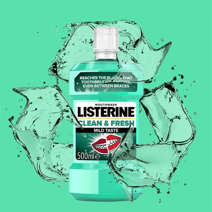 Actual product image Listerine Clean & Fresh Mild Taste Mouthwash (500 ml, Mouthwash)