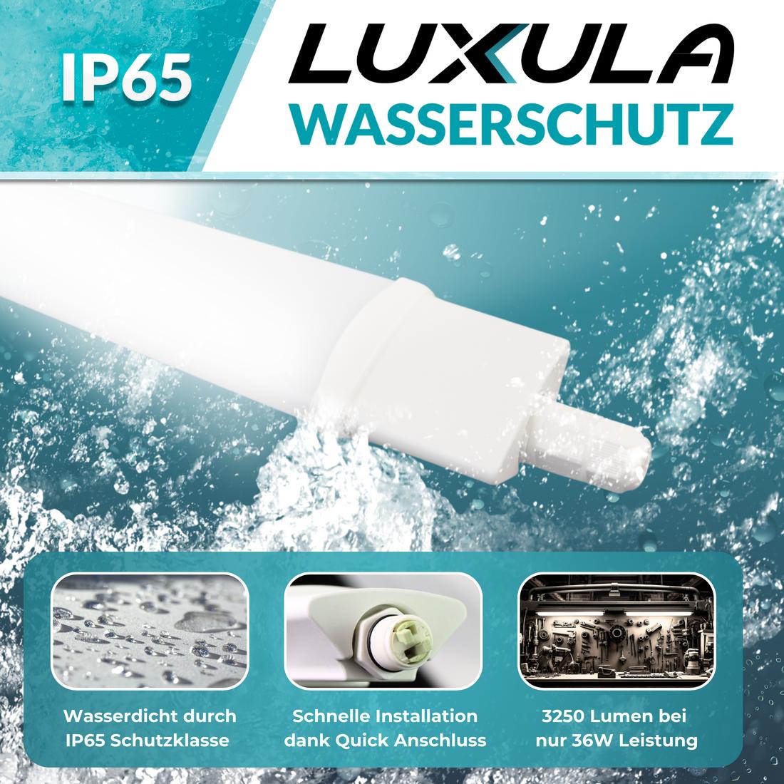 Thumbnail - Luxula, Wandleuchte + Deckenleuchte, LED-Feuchtraumleuchte (3250 lm)
