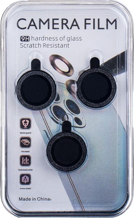 Actual product image OEM Set of lens glasses for iPhone 13 Pro 6,1" black glitter (3 pcs)