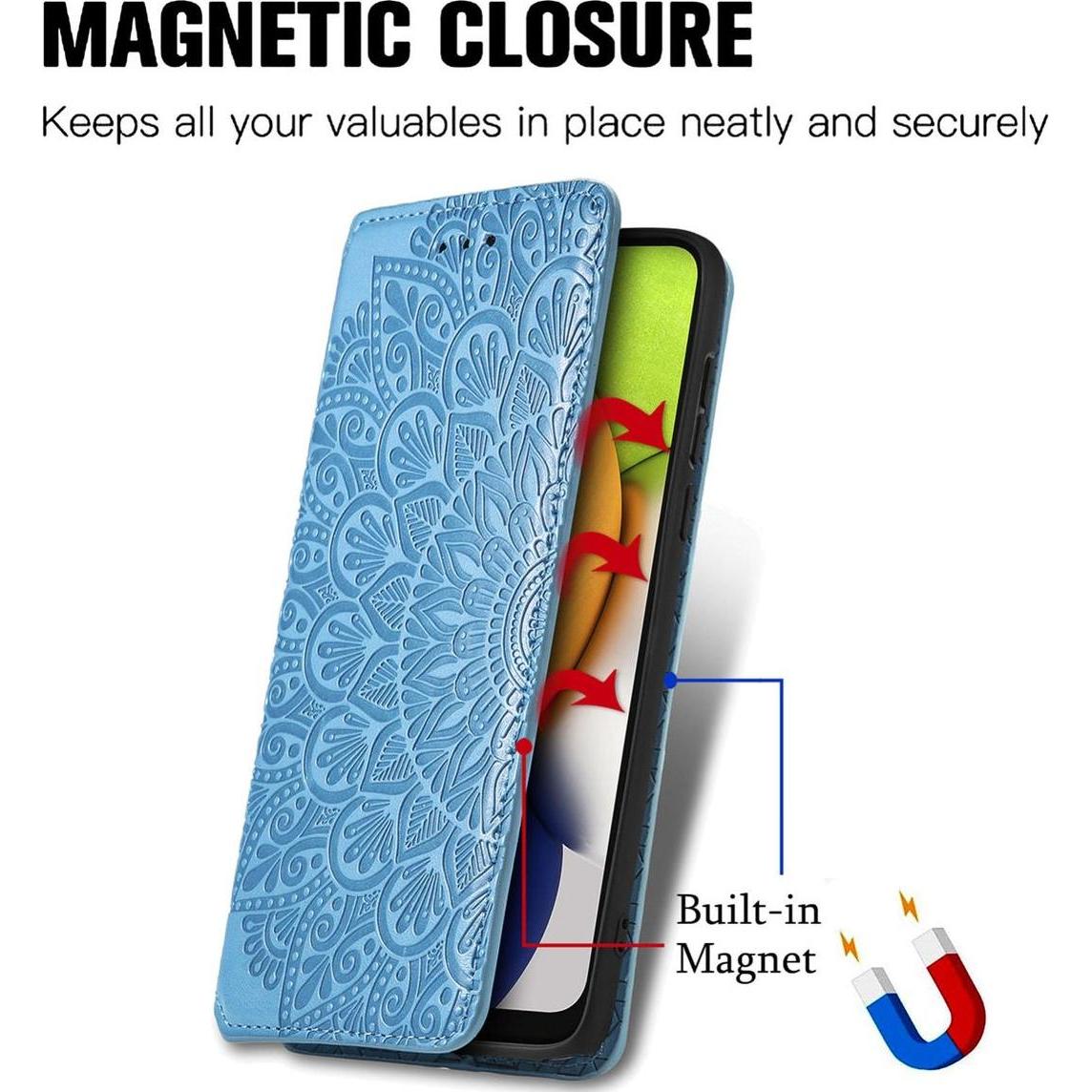 Thumbnail - König Design Hülle Handy Schutz für Samsung Galaxy A03 Case Cover Tasche Etuis Bumper Wallet (Samsung Galaxy A03), Smart...