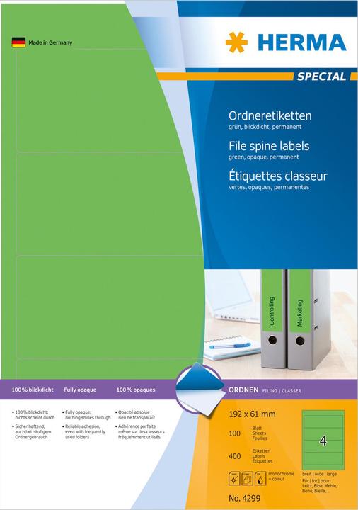 Produktbild HERMA Ordneretiketten A4