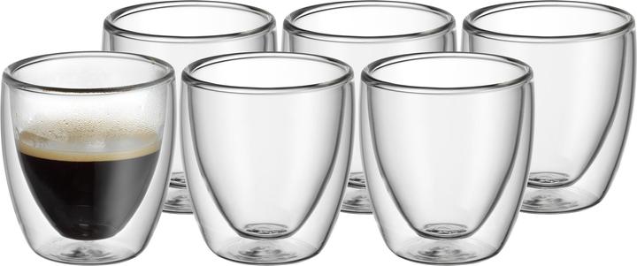 Actual product image WMF Double Walled Espresso Cup Set 6pcs Thermal Glasses 80ml Cult Floating Effect (80 ml, 6 x)