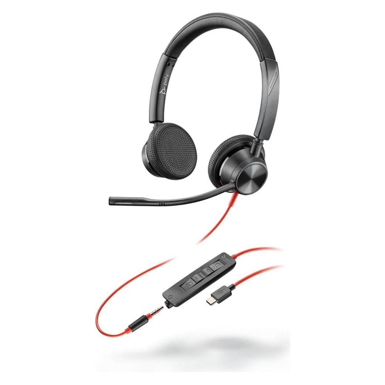HP Poly Blackwire 3325 Microsoft (Kabelgebunden, USB-C, Microsoft Teams), Office Headset, Schwarz