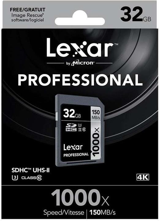 Produktbild Lexar SDHC Professional 1000x UHS-II (32 GB, SDHC, U3, UHS-II)