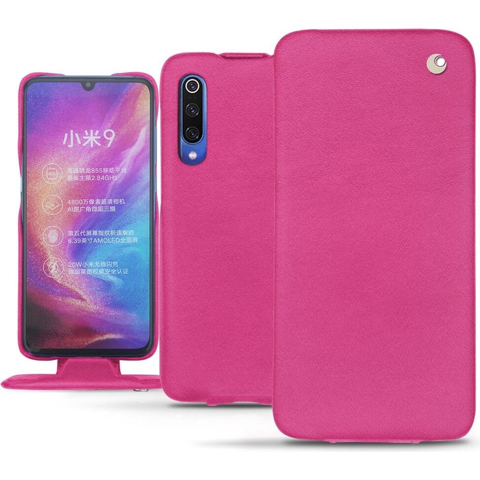 Noreve Lederschutzhülle vertikal (Xiaomi Mi 9), Smartphone Hülle, Rosa