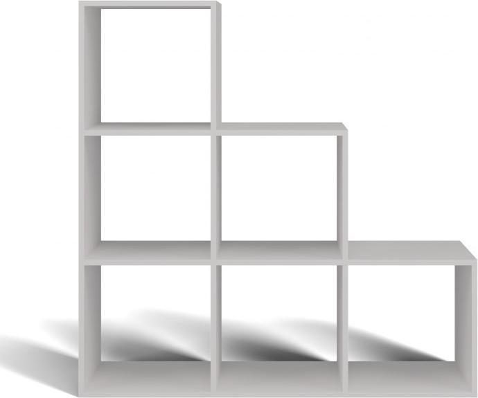 Actual product image Topeshop STEP BIEL 3X3 bookshelf for living room (115 x 38 x 115 cm)