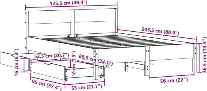 Image du produit vidaXL Bettgestell (120 x 200 cm)