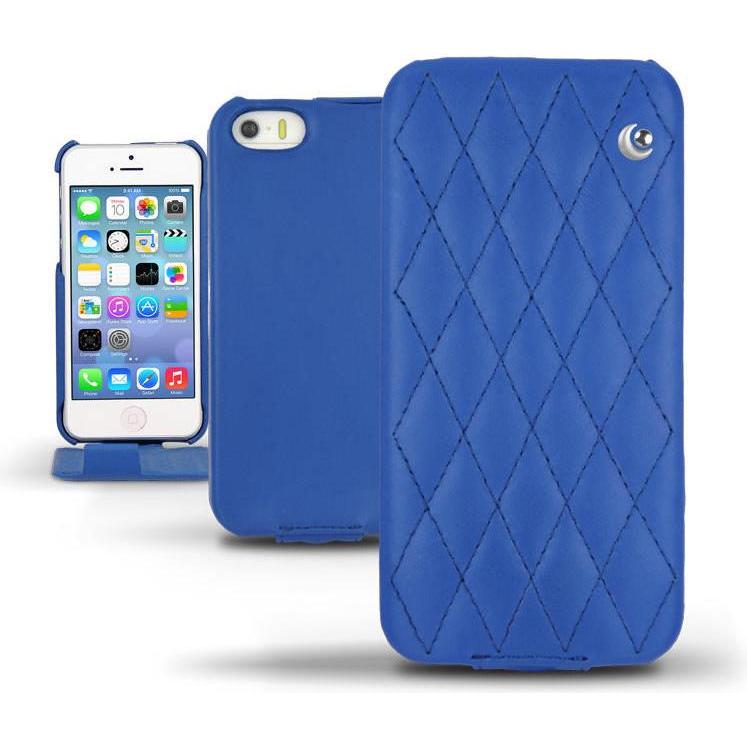 Noreve Lederschutzhülle vertikal (Apple iPhone 5s), Smartphone Hülle, Blau