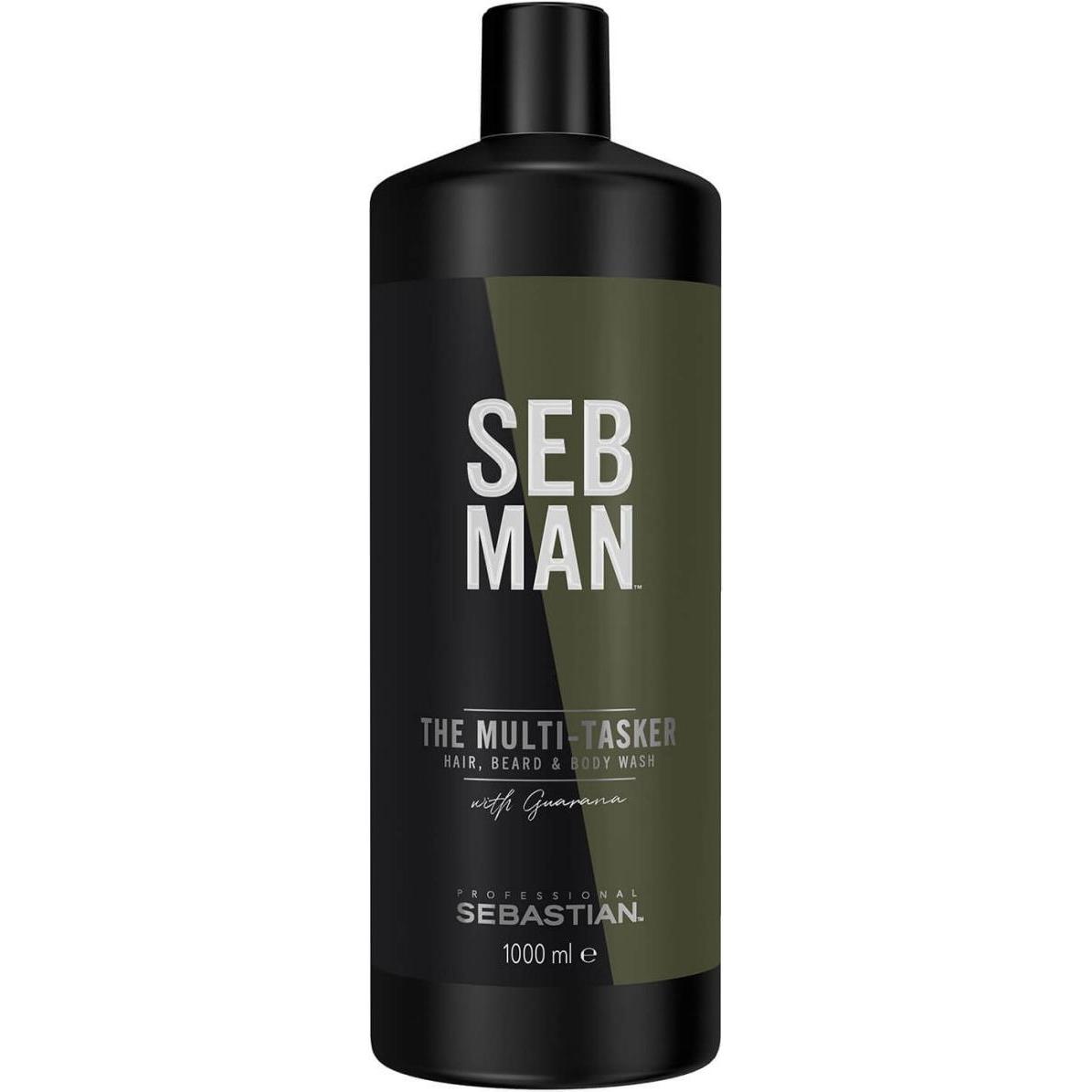 Sebastian, Shampoo, SEB MAN - The Multitasker Hair Beard & Body Wash (1000 ml, Flüssiges Shampoo)