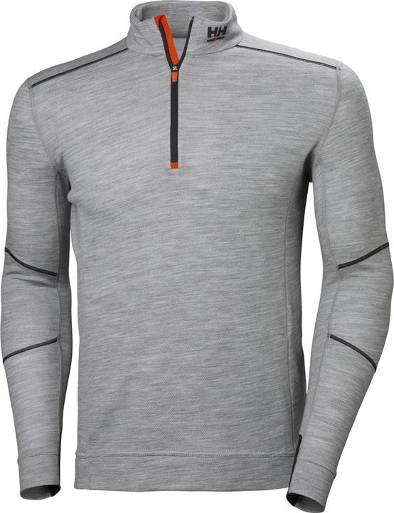 Helly Hansen HH Workwear Lifa Merino uld undertrøje med lange aermer og zip 75107 grå L (L)