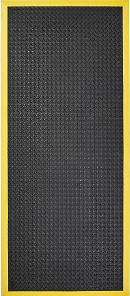Actual product image Justrite Cushion Flex® anti-fatigue matting, LxW 2100 x 910 mm, black / yellow.