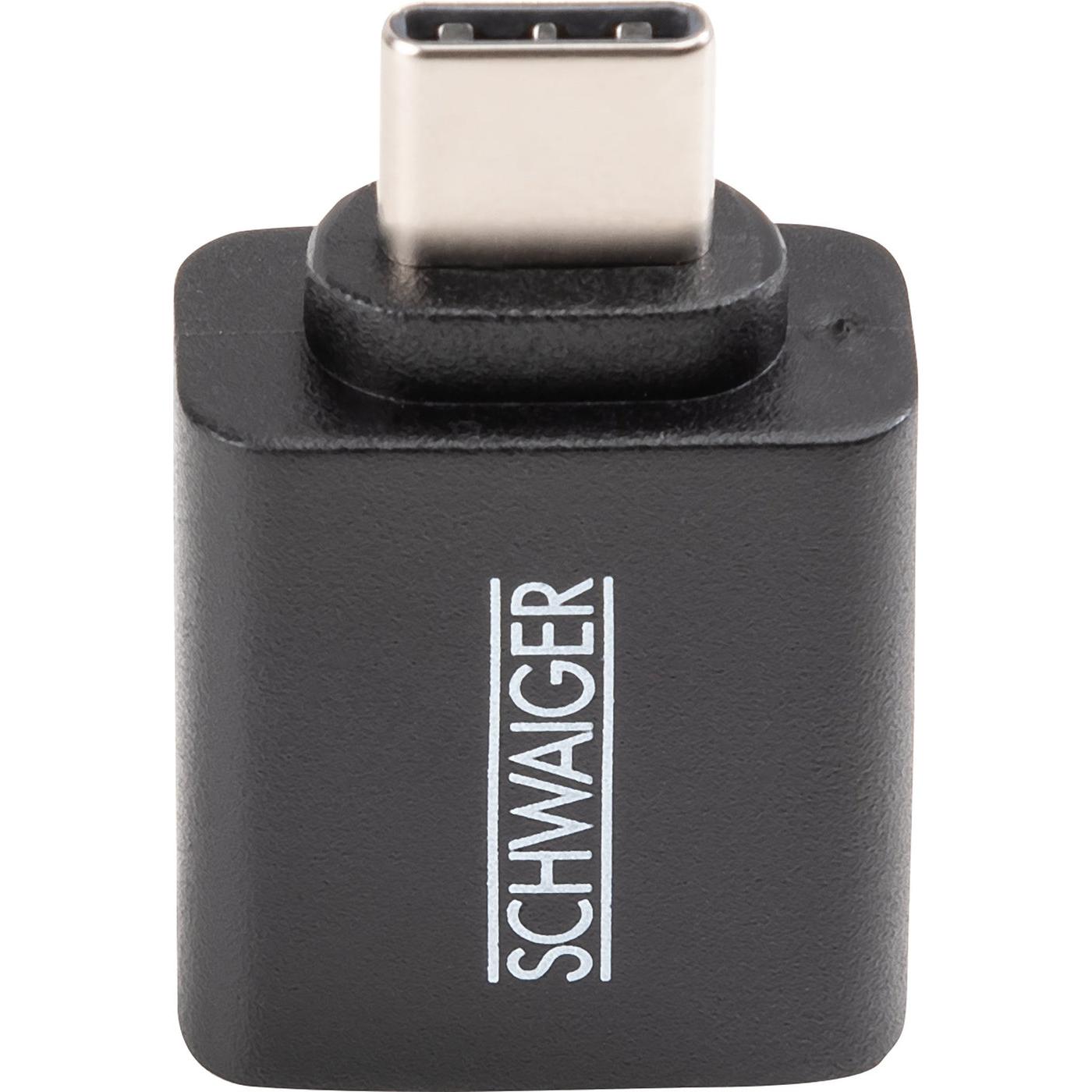 Thumbnail - Schwaiger Ladeadapter USB3.1C->USB3.0A schwarz, SAT Zubehör, Schwarz
