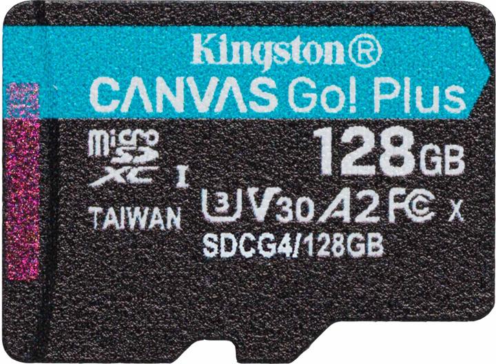 Actual product image Kingston Card Canvas Go Plus MicroSD 128GB (128 GB, microSDXC, U3, UHS-I)