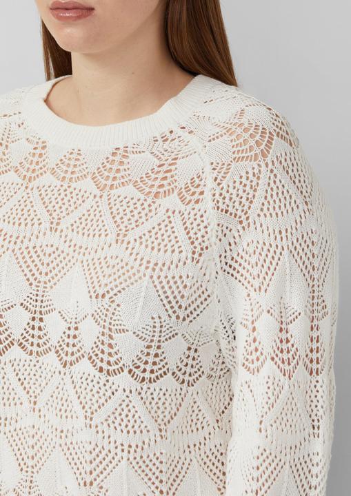 Produktbild s.Oliver Strickpullover Transparenter Baumwollpullover (44)