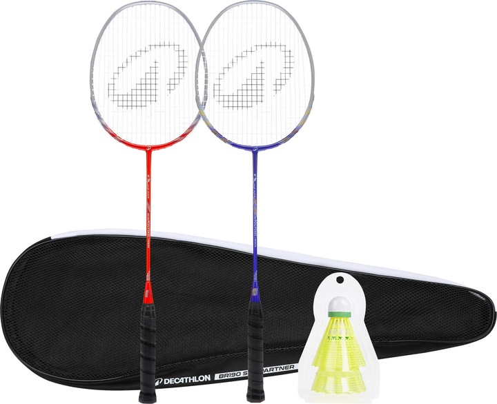 Perfly Adult Badminton Racket Br 190 Set Partner Bleu Red
