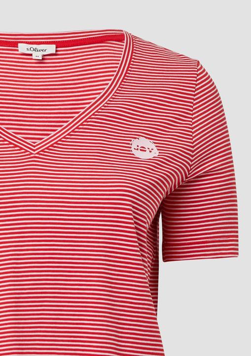 Produktbild S.Oliver T-Shirt T-Shirt mit V-Ausschnitt und Print-Detail (44)