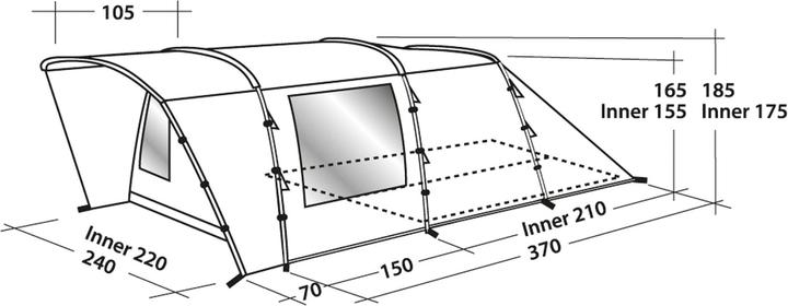 Image du produit Easy Camp Palmdale 400 (Tente tunnel, 13.40 kg, 4 personnes)