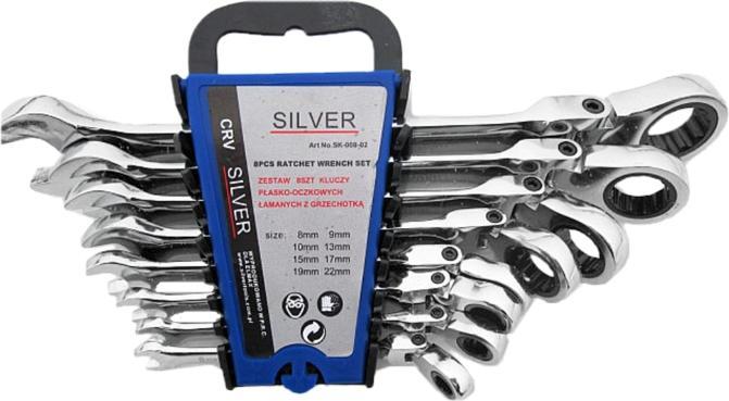 Produktbild Silver Klucz Płasko - Oczkowy Z Grzechotką Przegubowy Pl.Astik 8 Sztuk (8 mm)