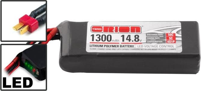 Actual product image Team Orion LiPo 1300 4S 14,8V 50C Dean's (14.80 V, 1300 mAh)