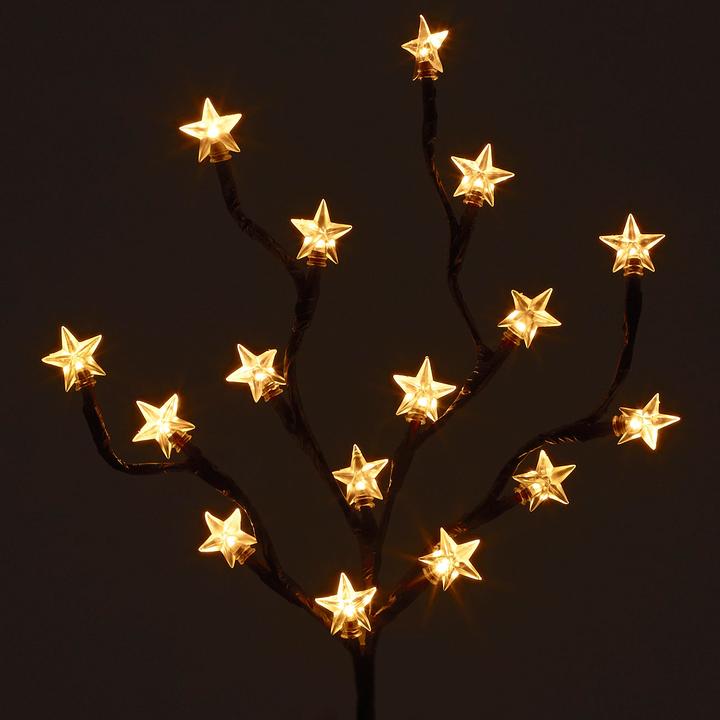 Produktbild Lunartec LED-Lichterzweig mit 16 leuchtenden Sternen, 44 cm, batteriebetrieben (0.44 m)