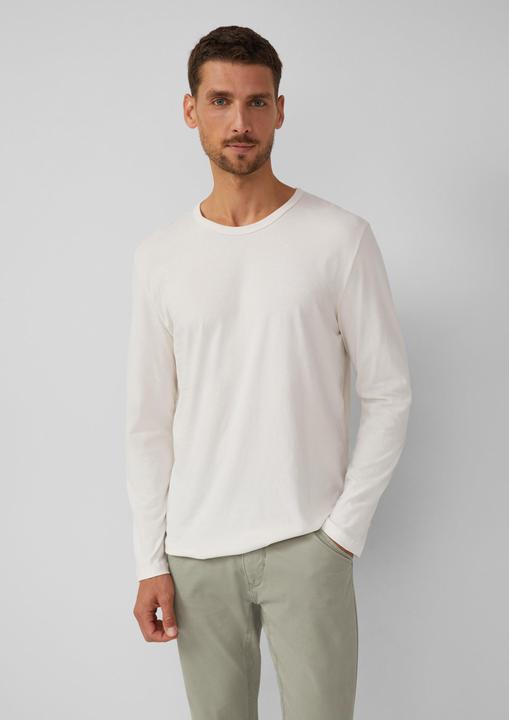 Produktbild s.Oliver T-Shirt Softes Longsleeve mit Crew Neck und Logo-Patch (S)