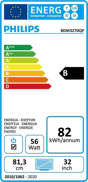 Etichetta energetica Philips Brilliance BDM3270QP (2560 x 1440 pixel, 32")