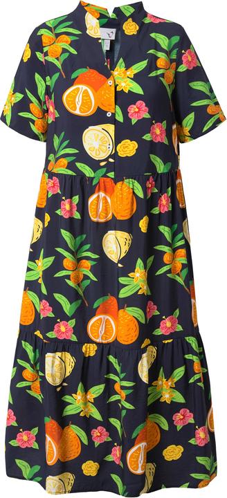 Produktbild Ulla Popken Maxikleid, Volantsaum, A-Linie, Kelchkragen, Halbarm (60)