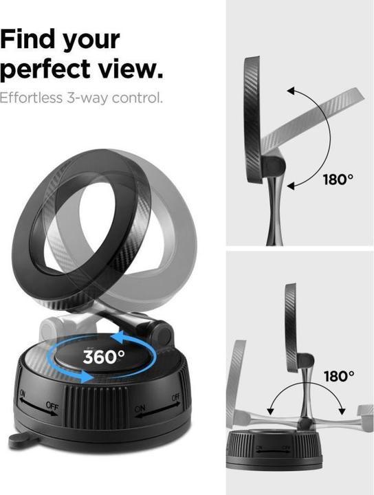 Immagine prodotto Spigen Mft36 Vacuumlock Supporto magnetico Magsafe per auto per cruscotto nero