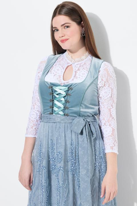 Immagine prodotto Ulla Popken Abito in tradizionale stile Dirndl con taglio smanicato, ricami, allacciatura e scollo rettangolare (62)