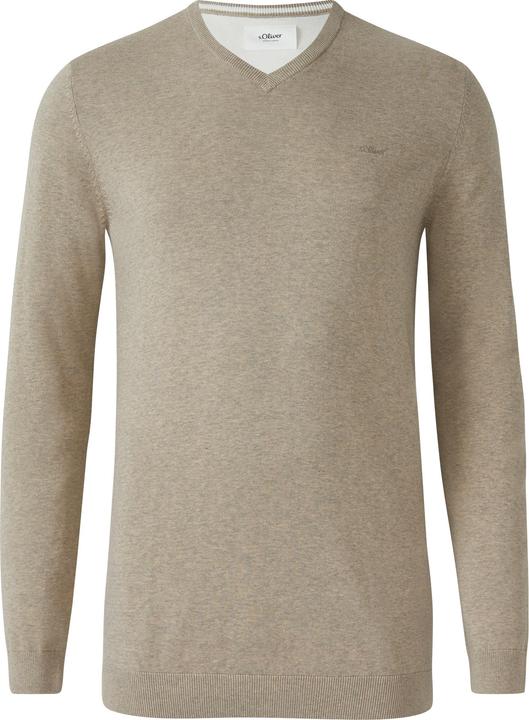 Produktbild s.Oliver Strickpullover Strickpullover mit Logo-Stickerei (XXL)