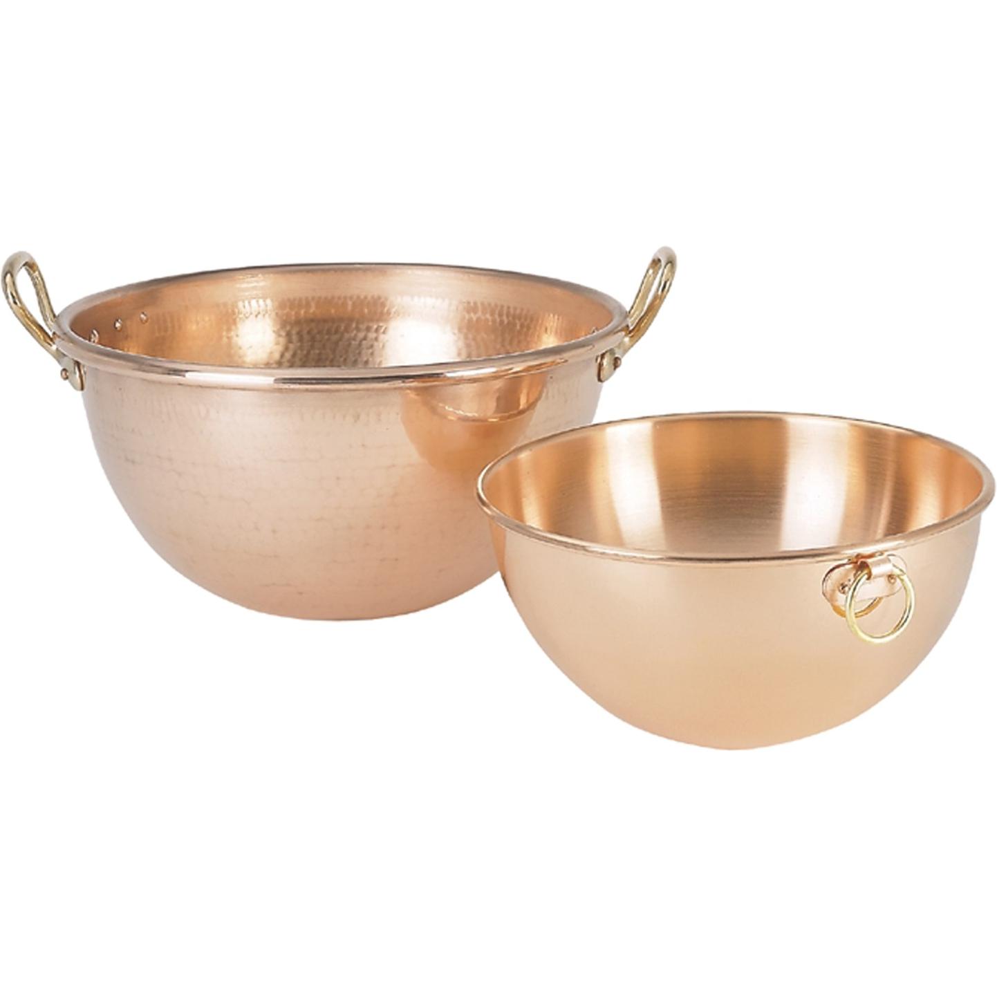 de Buyer Schlagschüssel aus Kupfer Ø 26cm mit Ring-Griff, Schüssel + Schale, Bronze