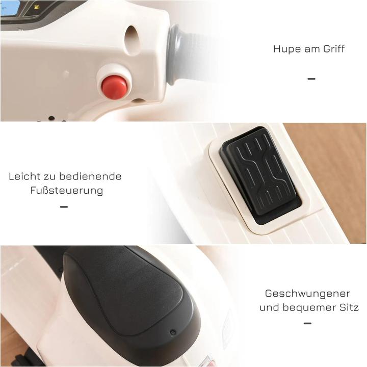 Image du produit Homcom Cyclomoteur électrique pour enfants style Vespa (6 V)