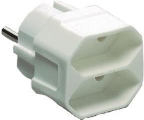 Actual product image REV 3-way adapter with switch (3x, CEE 7/3)