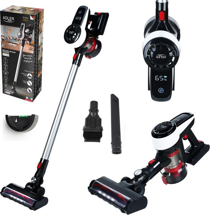 Image du produit Adler AD 7048 Nettoyeur à vide sans sac avec technologie de moteur brushless, Blanc/Noir/Rouge