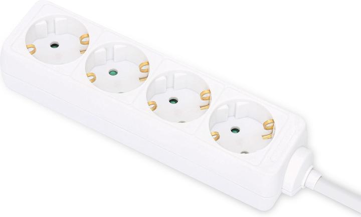 Actual product image Manhattan 4-fold socket strip, protective contact Four type F sockets, integrated 2 m power cable with type F (4 x, CEE 7/3, 2 m)