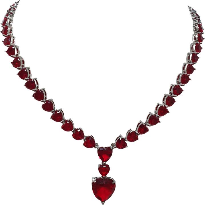 Produktbild L'Officiel Collana placcata rh con zirconi rossi