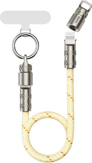 Image du produit Rock R15 Handy-Lanyard mit Ladefunktion – USB-C zu Lightning 27W, 30 cm, beige (0.30 m, 27 W)