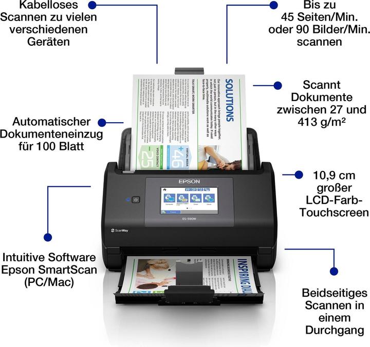 Actual product image Epson WorkForce ES-590W (USB, USB host, Wi-Fi Direct, WLAN)