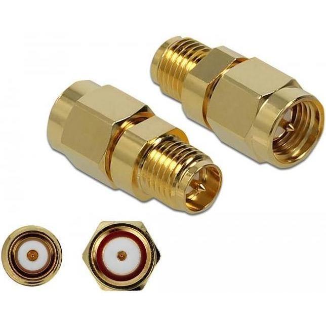 Delock Antennenadapter, Elektronikkabel + Stecker, Gold