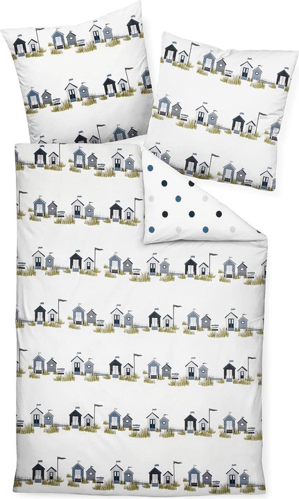 Valeurs nutritives et ingrédients Janine Drap de lit en lin fin Davos 65166 maritime (Set de linge de lit, 155x200 cm + 80x80 cm)