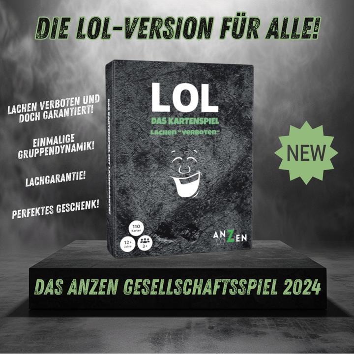 Immagine prodotto Anzen Spiele ANZEN - LOL Il gioco di carte - Risate vietate (Tedesco, 3 - 12 Giocatori)