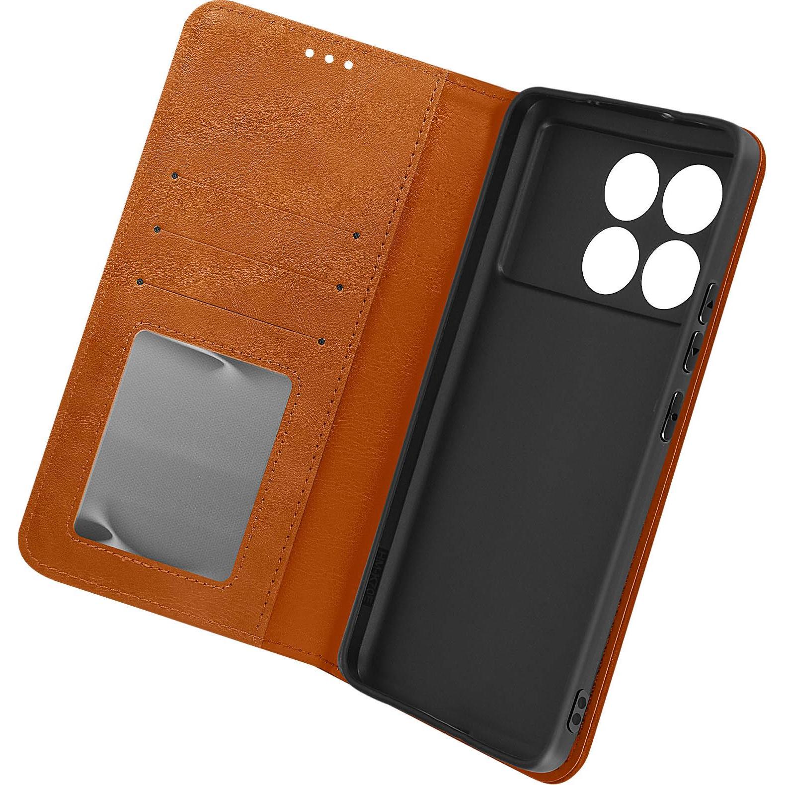 Thumbnail - Avizar CrossWeave Wallet Cover Series (Xiaomi Poco X6 Pro), Smartphone Hülle, Braun